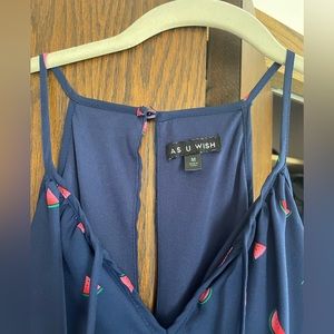 Watermelon Print Romper with Pockets